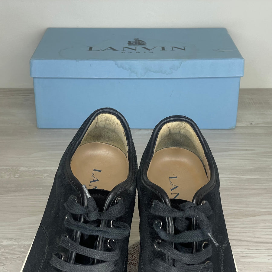Lanvin Sneakers, Herre 'Sort Ruskind' Lak Toe (42) 🦖