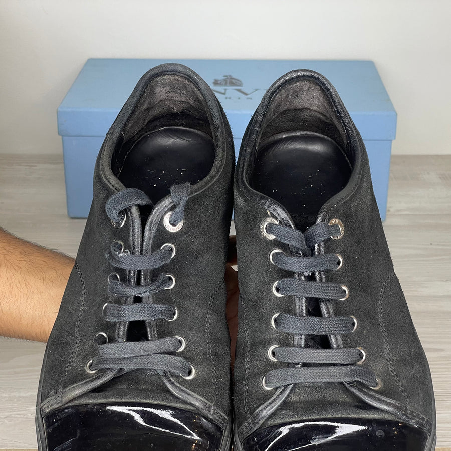 Lanvin Sneakers, 'Sort Ruskind' All Black Lak Toe (43)