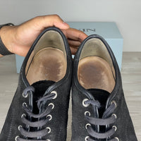 Lanvin Sneakers, 'Sort Ruskind' Lak Toe (45) 🪡
