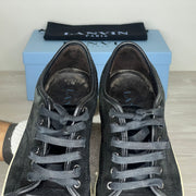 Lanvin Sneakers, 'Sort Ruskind' Mat Toe (42)