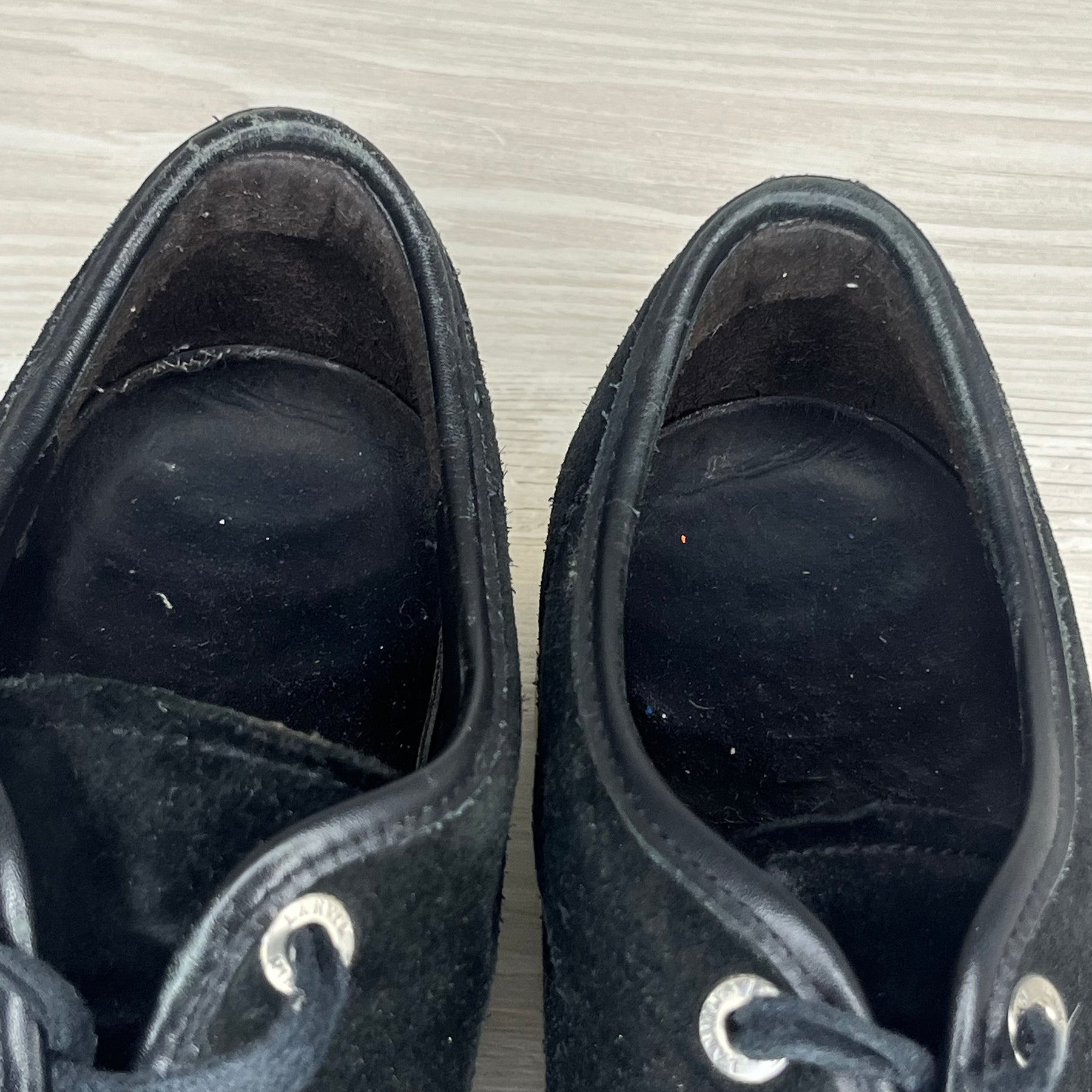 Lanvin Sneakers, Herre 'Sort' Ruskind Lak Toe (44) 🐾