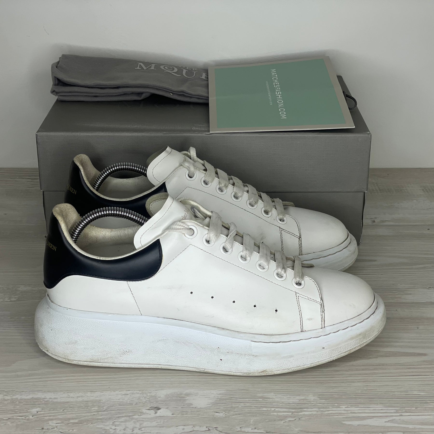 Alexander McQueen Sneakers, 'Hvid Læder' Oversized (44) 🐻
