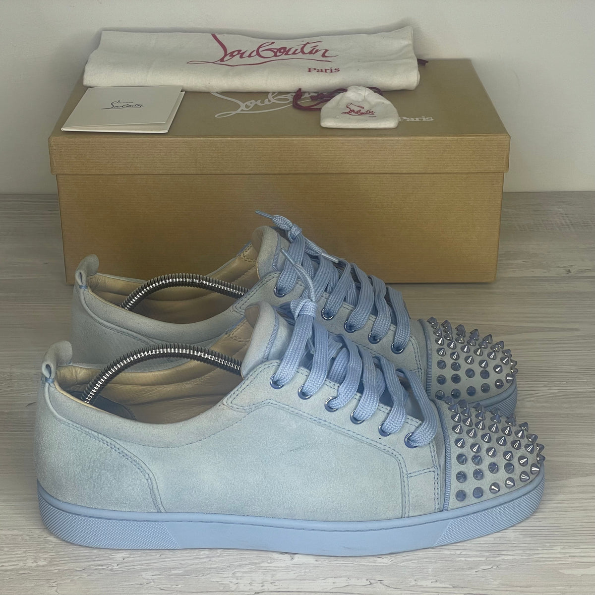 Christian Louboutin Sneakers, Herre 'Blå' Sky Metal Junior Spikes (44.5) 🥶