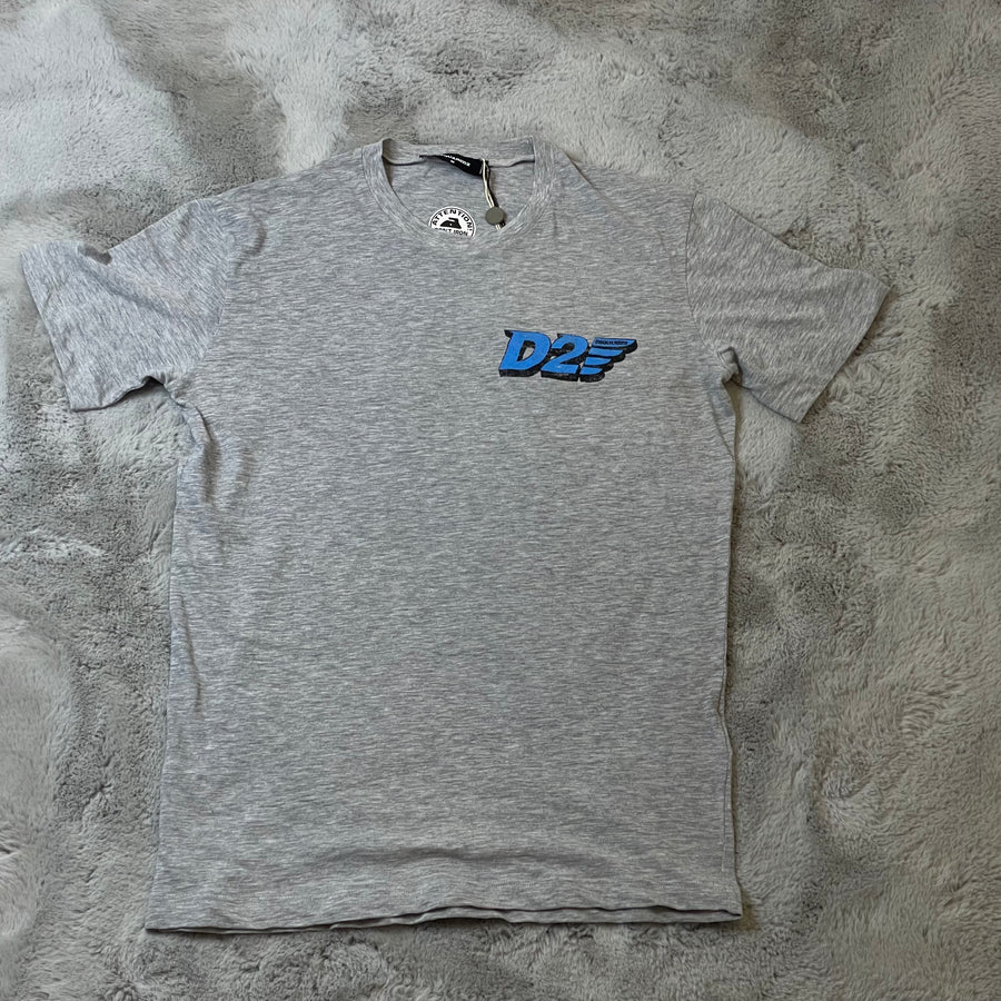 DSQUARED2 T-Shirt, Herre 'Grå' Chest Badge (M) ⭐️
