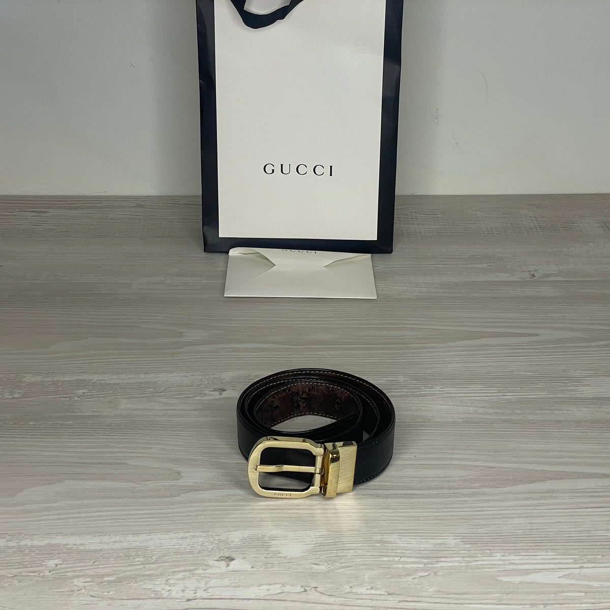 Gucci Bælte, 'Sort / Brun' Reversible (80 / 30) 🤎