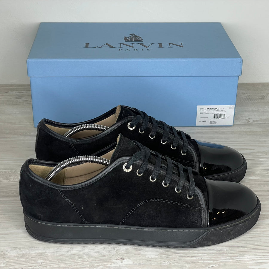 Lanvin Sneakers, Herre 'Sort / All Black' Ruskind Lak Toe (44) ♣️