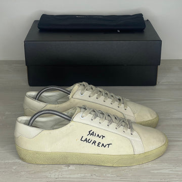 Saint Laurent Sneakers, Herre 'Beige' Stof Court Classic Distressed (43) 🥯