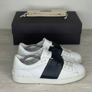 Valentino Sneakers, Herre 'Hvid' Sort Stribe Open (41) ♟️