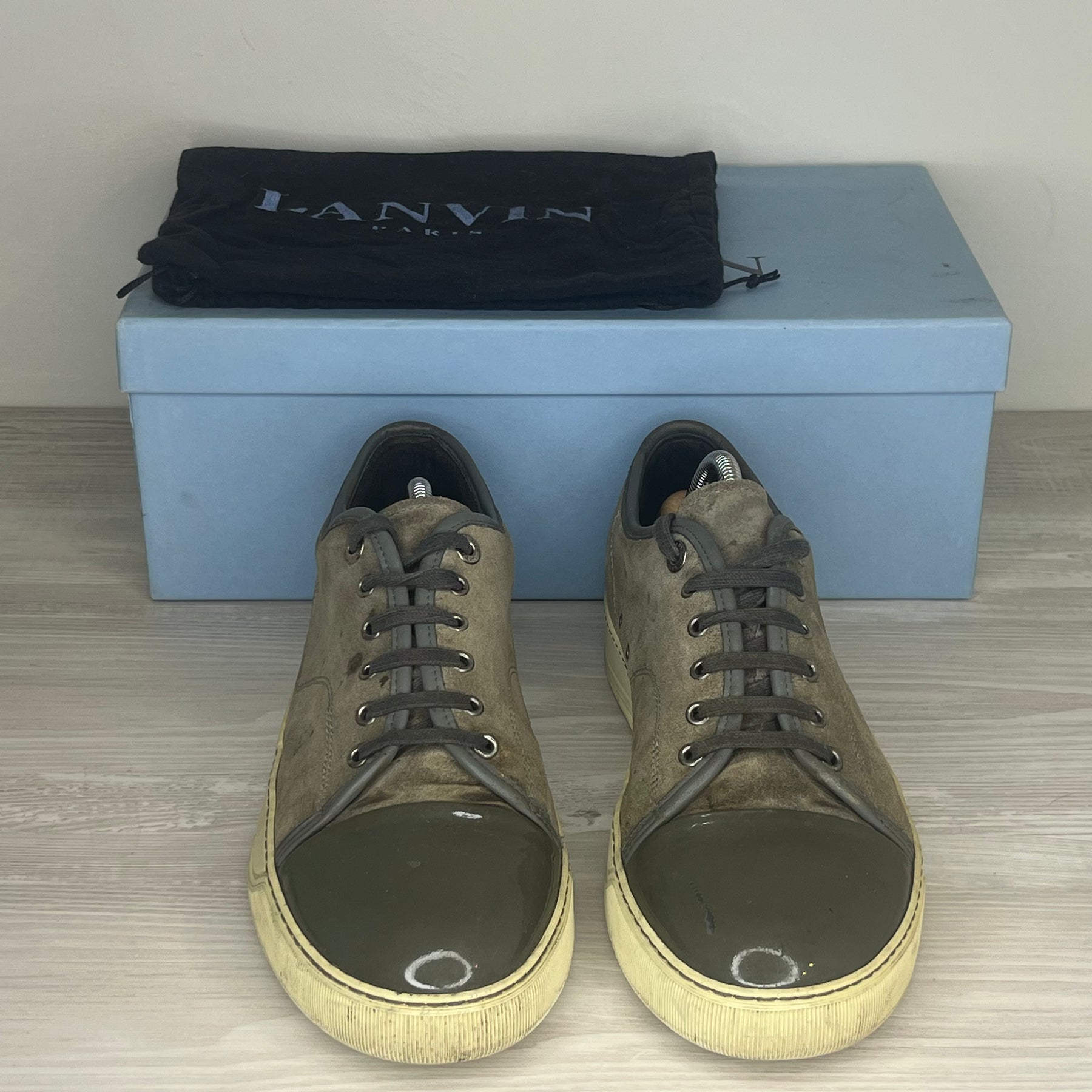 Lanvin Sneakers, Herre ‘Grey Suede' Lak Toe (43) 🐘