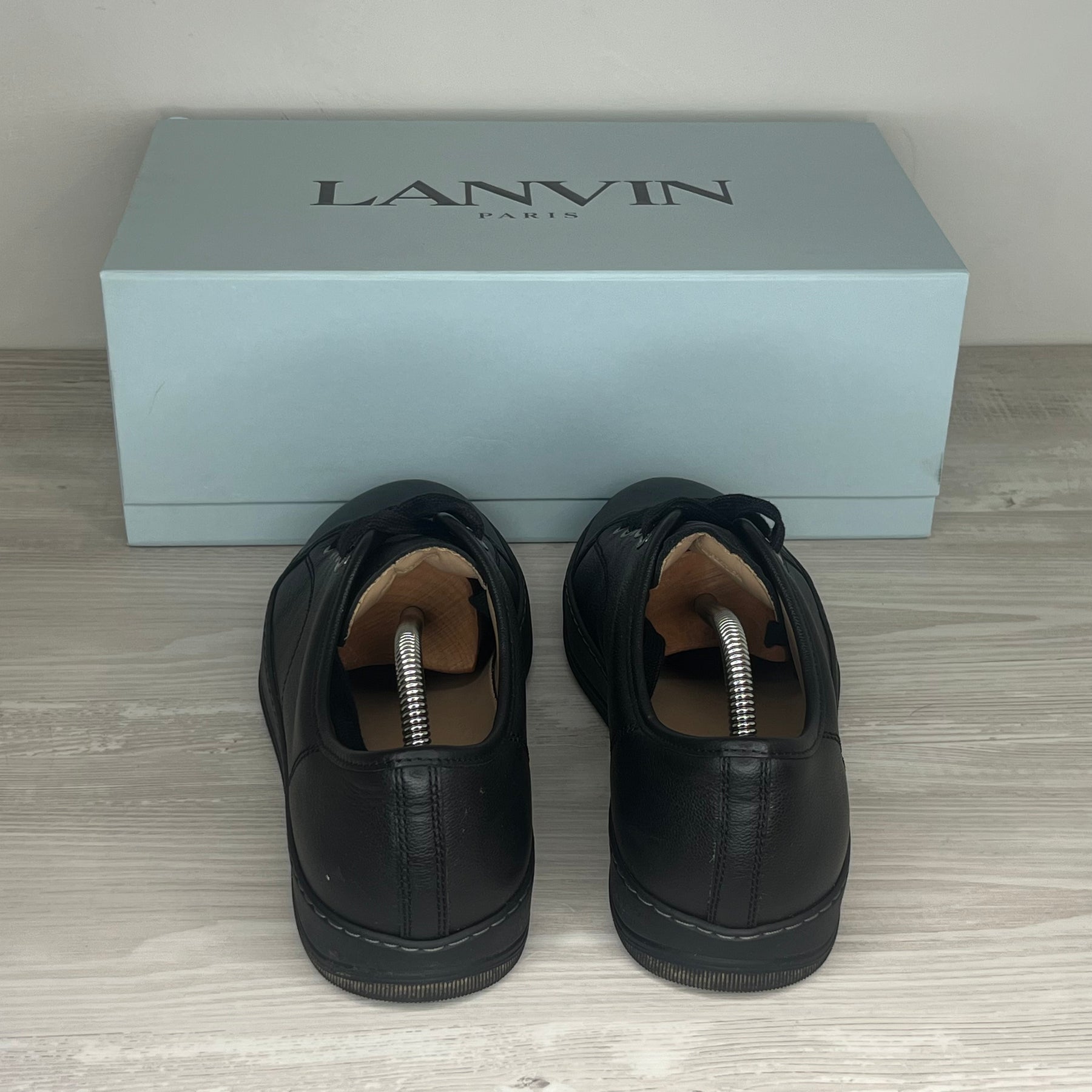 Lanvin Sneakers, Herre 'Sort Læder' Mat Toe (43) 🪨