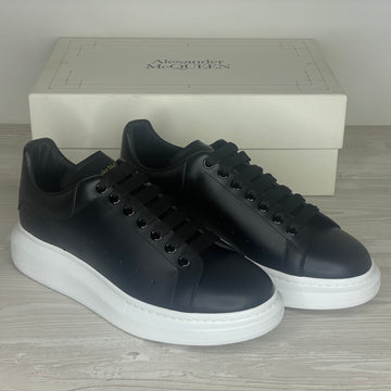 Alexander McQueen Sneakers, Herre 'Sort' Læder Oversized (43.5) 💂🏽‍♂️