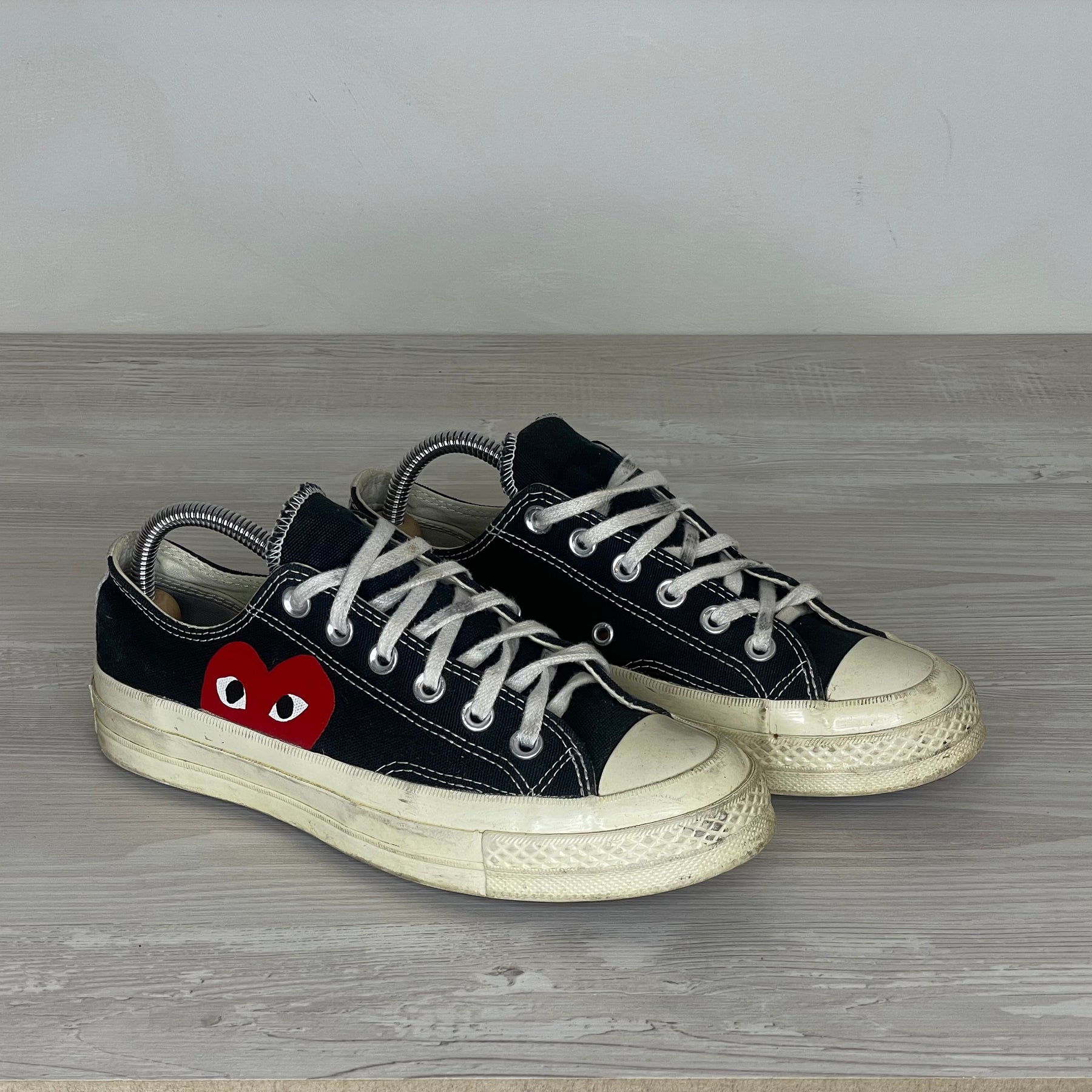 Comme Des Garçons Play X Converse Sneakers, 'Sort Stof' Chuck Taylor Low (37.5) 🧁