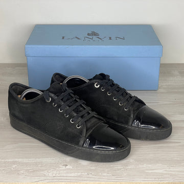 Lanvin Sneakers, 'Sort Ruskind' All Black Lak Toe (43)