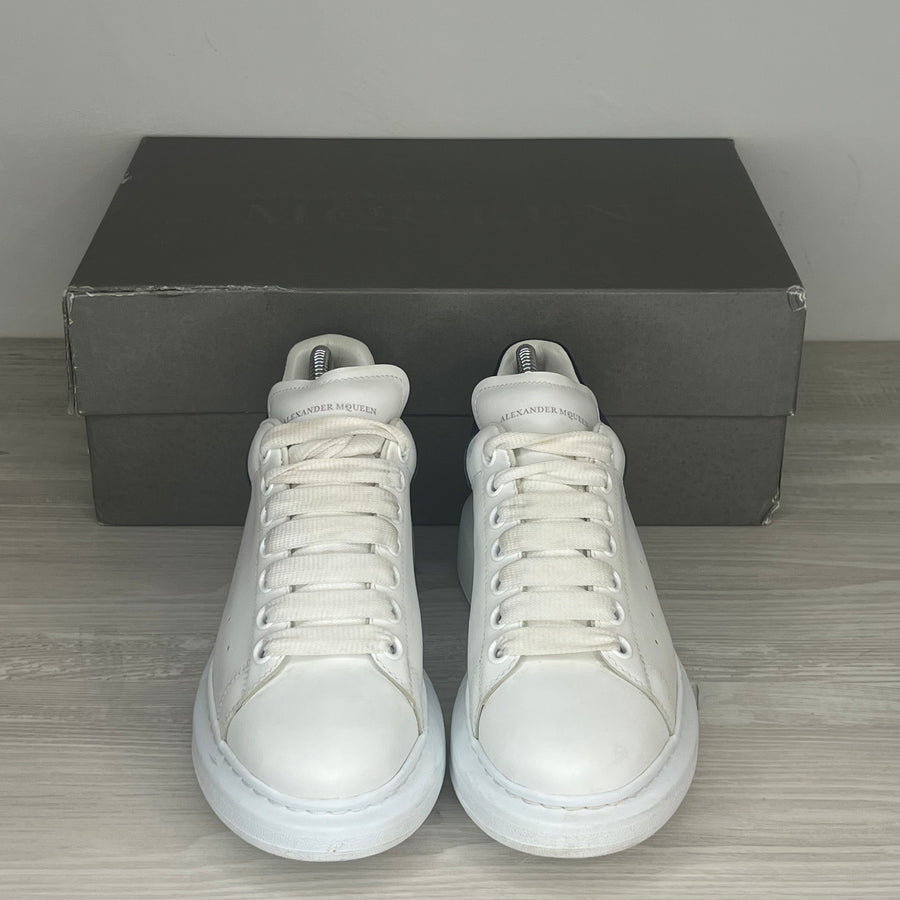 Alexander McQueen Sneakers, Herre 'Hvid' Ruskind Blå Hæld Oversized  (39) 🔵