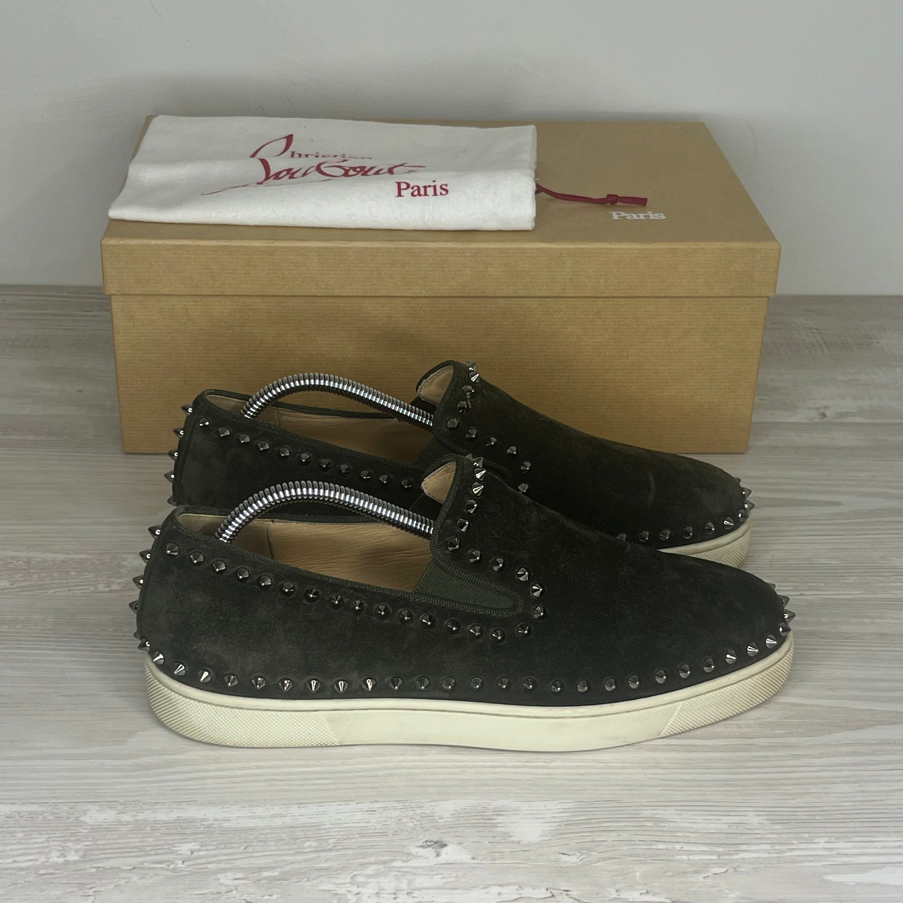 Christian Louboutin Sneakers, Herre Pik Boat 'Grøn' Bosco Metal (42.5) 😶‍🌫️