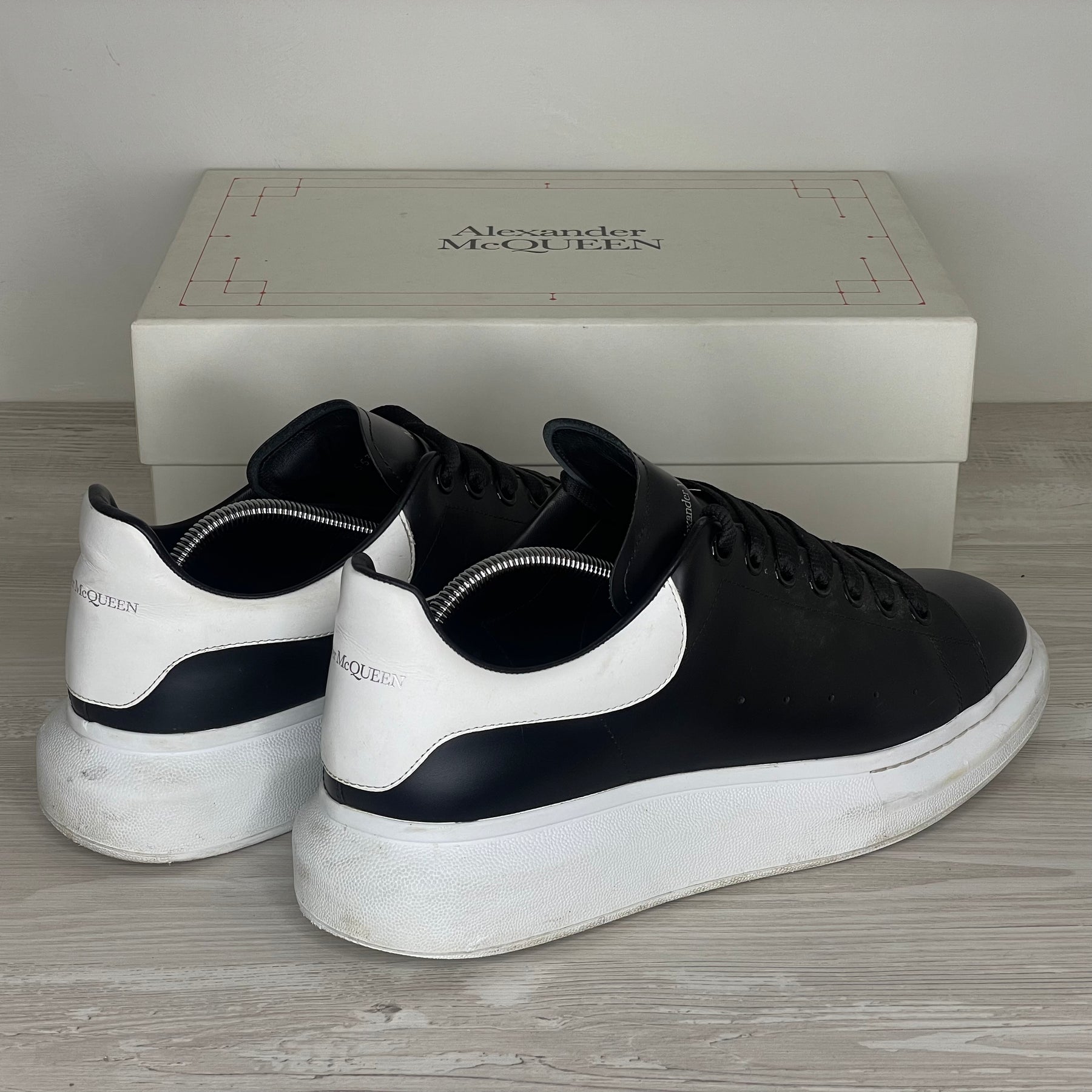 Alexander McQueen Sneakers, 'Sort Læder' Oversized (45) 🦺
