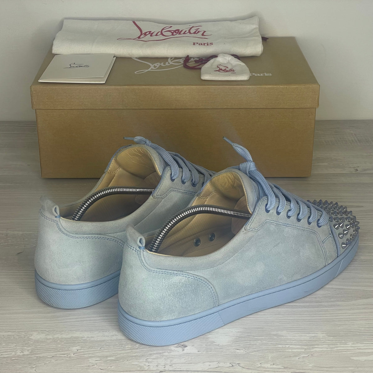 Christian Louboutin Sneakers, Herre 'Blå' Sky Metal Junior Spikes (44.5) 🥶