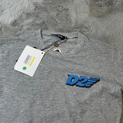 DSQUARED2 T-Shirt, Herre 'Grå' Chest Badge (M) ⭐️
