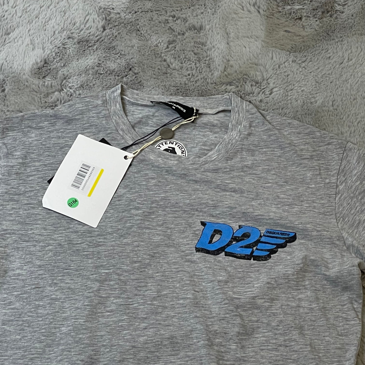 DSQUARED2 T-Shirt, Herre 'Grå' Chest Badge (M) ⭐️