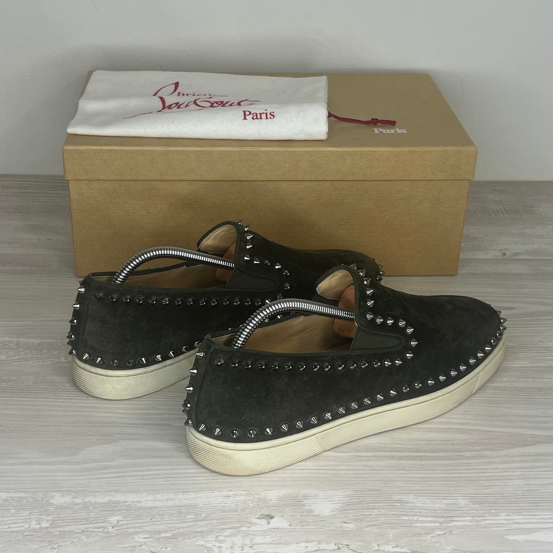 Christian Louboutin Sneakers, Herre Pik Boat 'Grøn' Bosco Metal (42.5) 😶‍🌫️