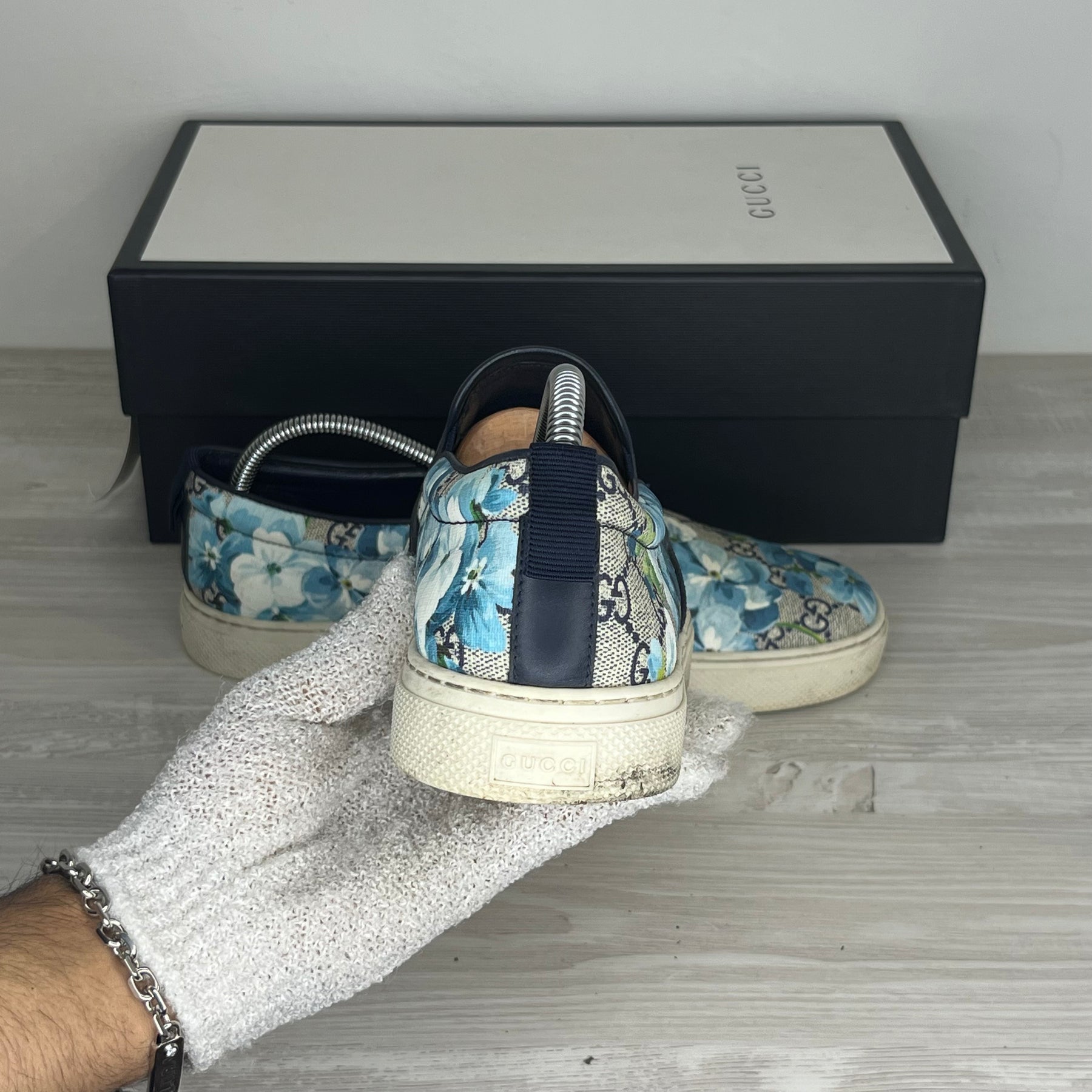 Gucci Sneakers, Herre 'Blå' Bloom Slip-ons Canvas (42.5) 🔵