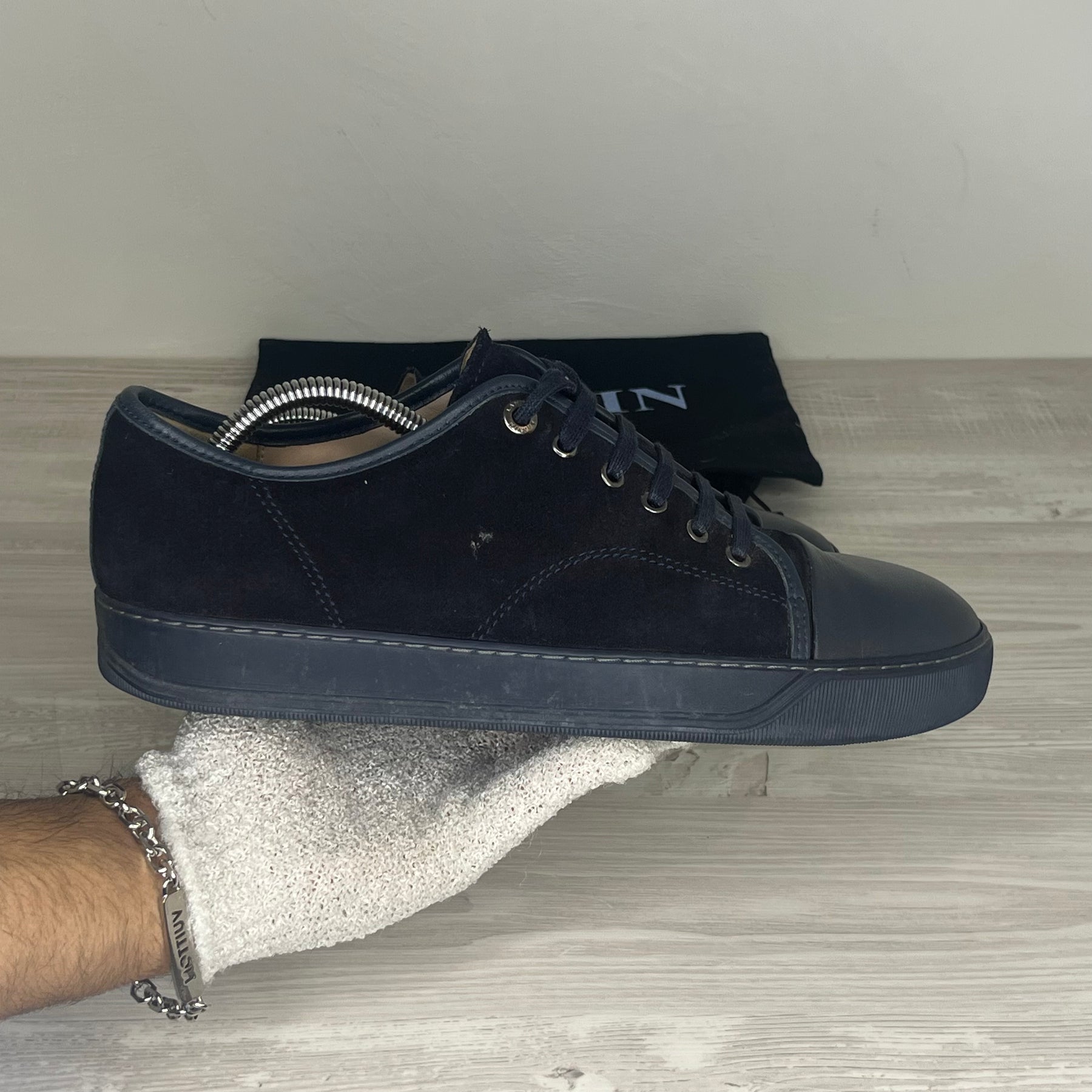 Lanvin Sneakers, Herre 'Navy Suede' Mat Toe (42) 😩