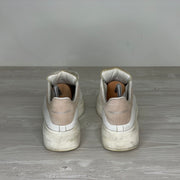 Alexander McQueen Sneakers, 'Hvid Læder' Pink Ruskind Hæl Oversized (39.5) 💝