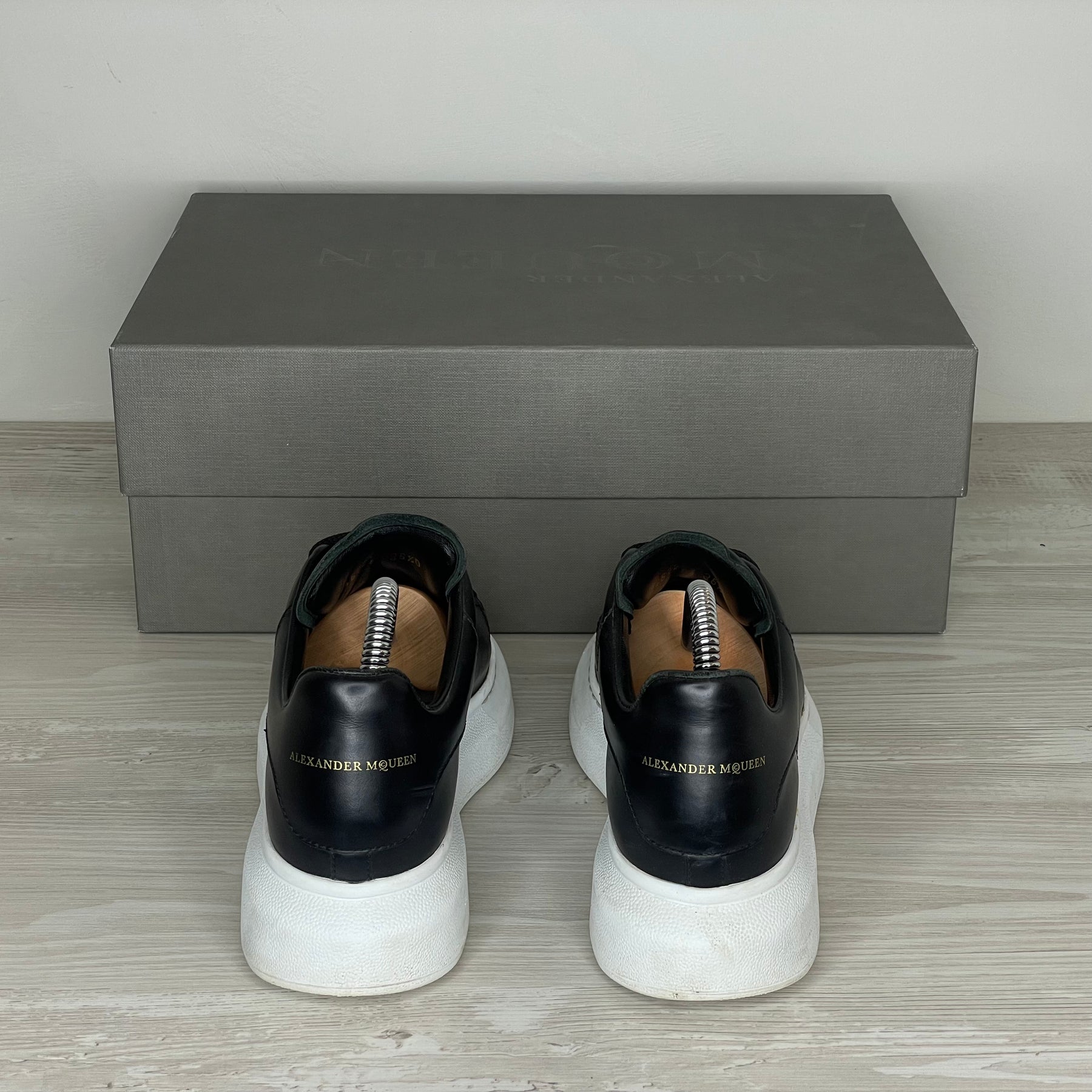 Alexander McQueen Sneakers, 'Sort Læder' Oversized (36.5) 🐼