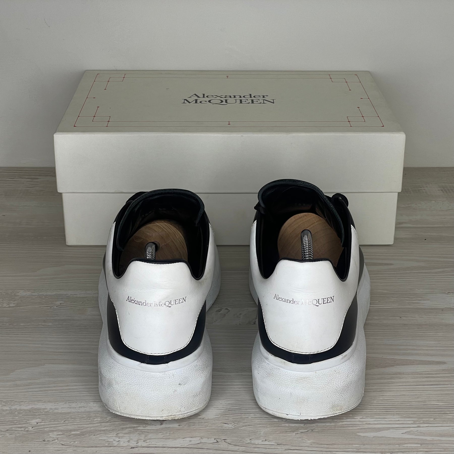 Alexander McQueen Sneakers, 'Sort Læder' Oversized (45) 🦺