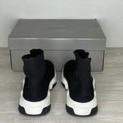 Balenciaga Sneakers, 'Sort Stof' Hvid & Sort Sål Speed Trainers (43) ✔️
