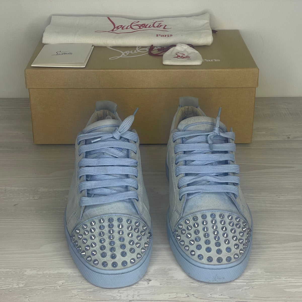 Christian Louboutin Sneakers, Herre 'Blå' Sky Metal Junior Spikes (44.5) 🥶