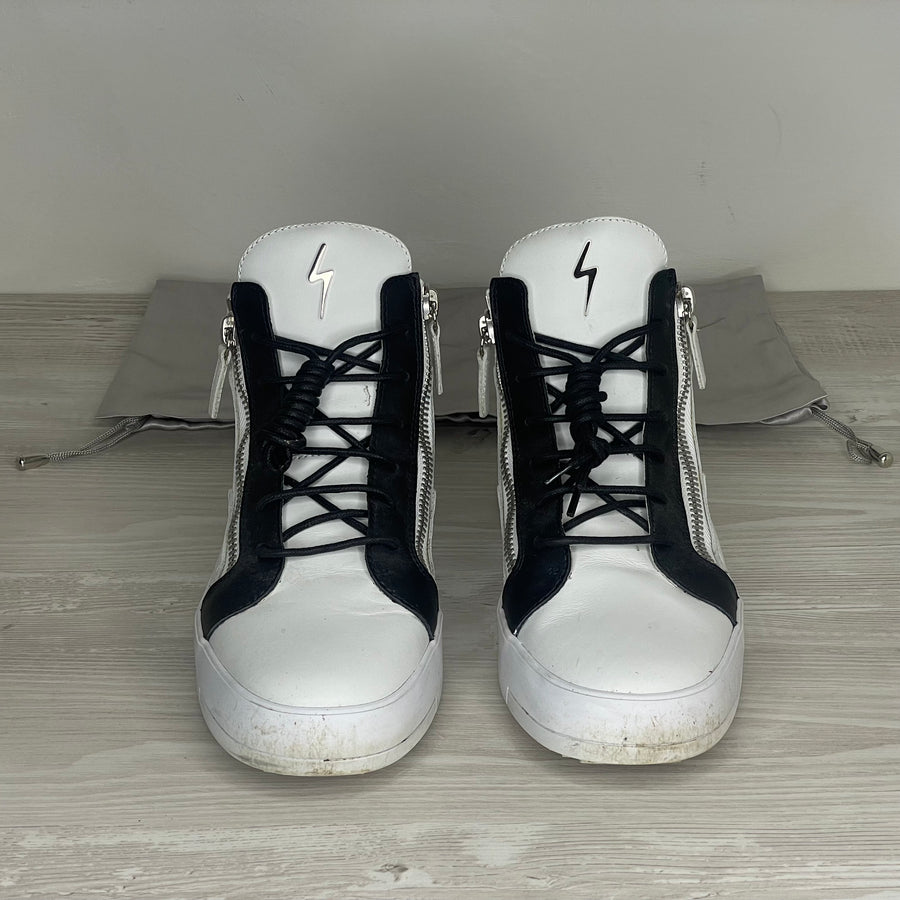 Giuseppe Zanotti Sneakers, Herre 'Hvid / Sort / Blå' KRISS Mid Tops (42) 🥥