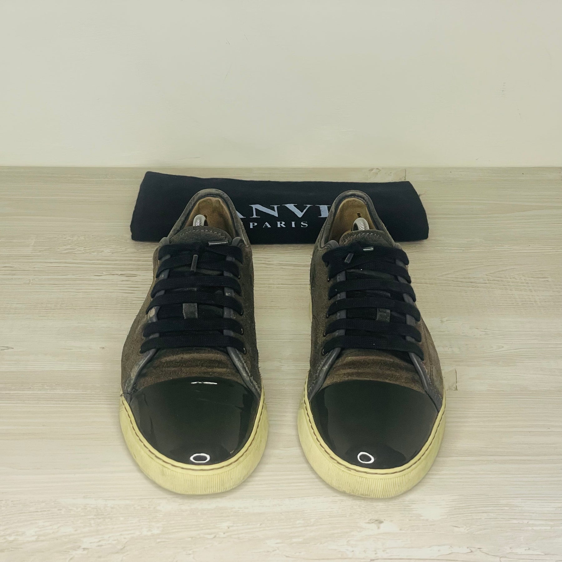 Lanvin Sneakers, Herre 'Elephant Grey' Lak Toe (41) 🎉