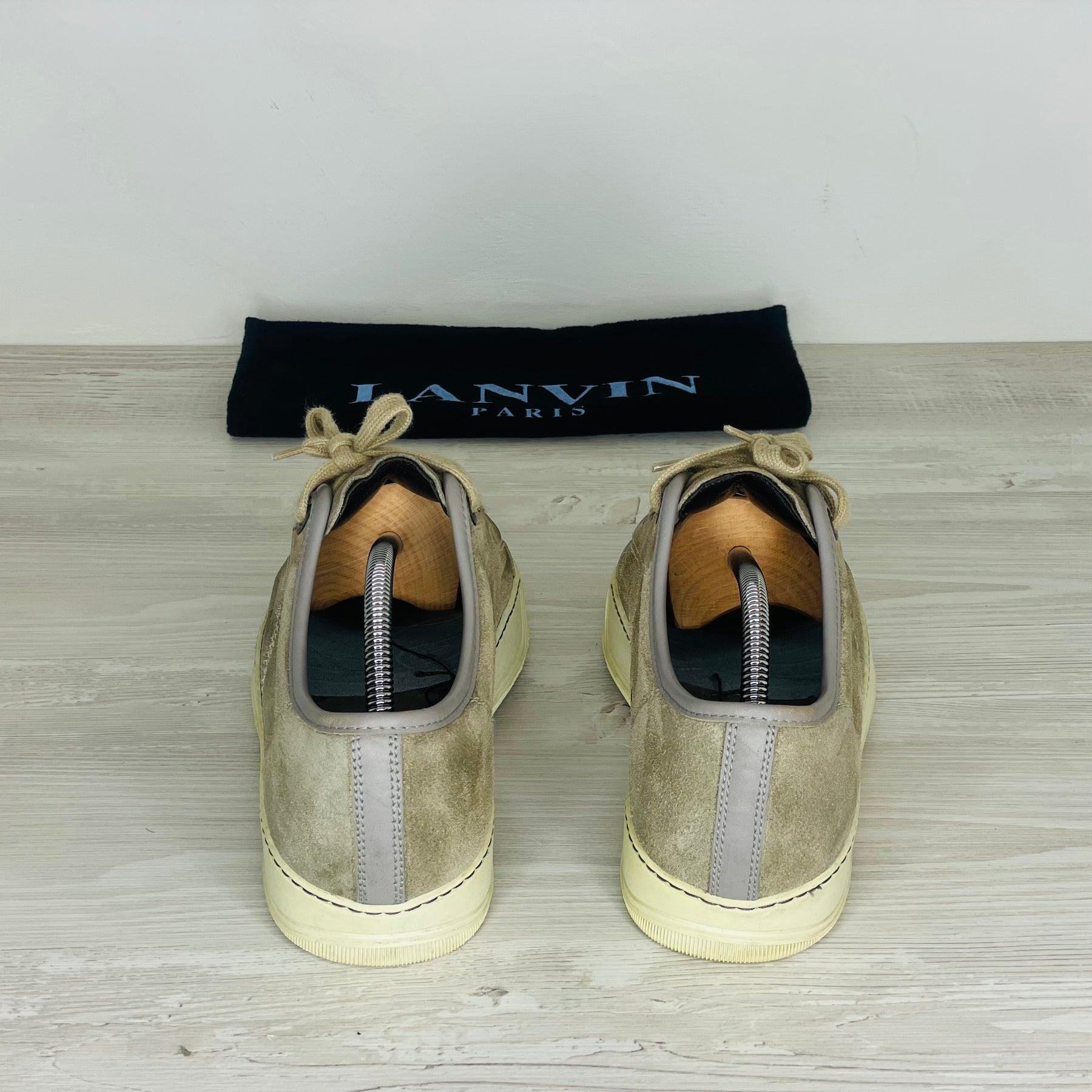 Lanvin Sneakers, 'Beige' Ruskind Mat Toe (40) 🫡