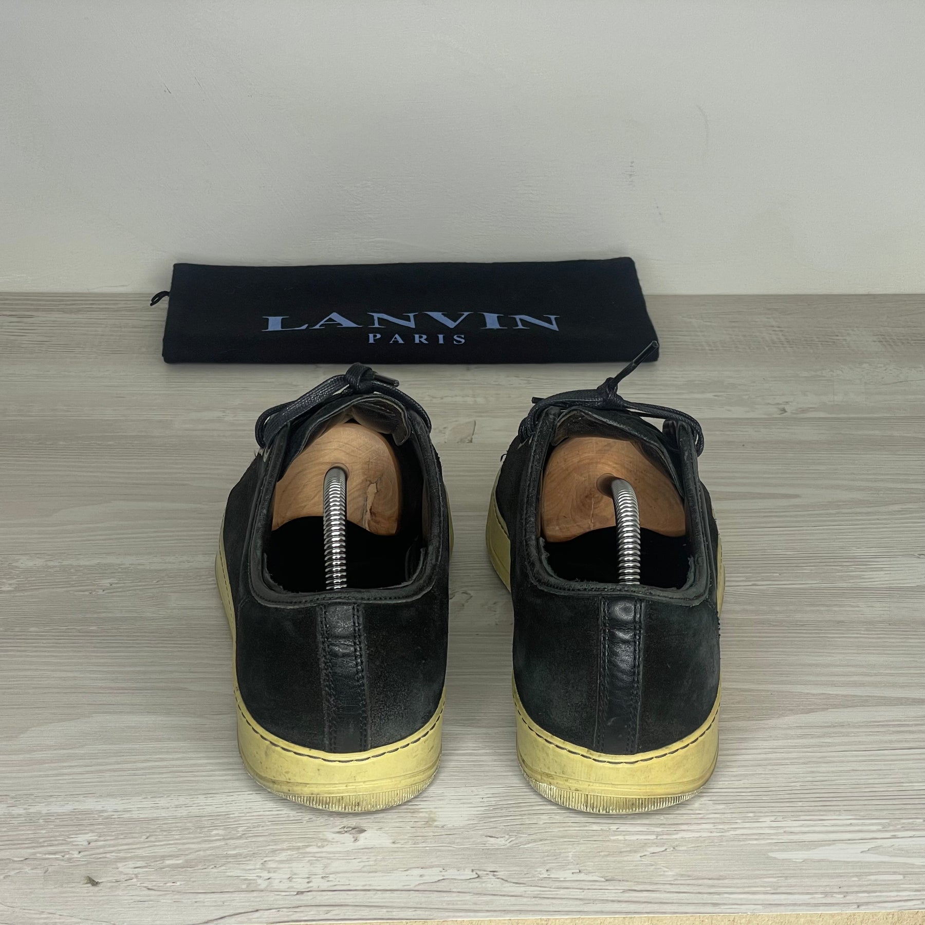 Lanvin Sneakers, Herre 'Sort Ruskind' Lak Toe (42) ⭐️