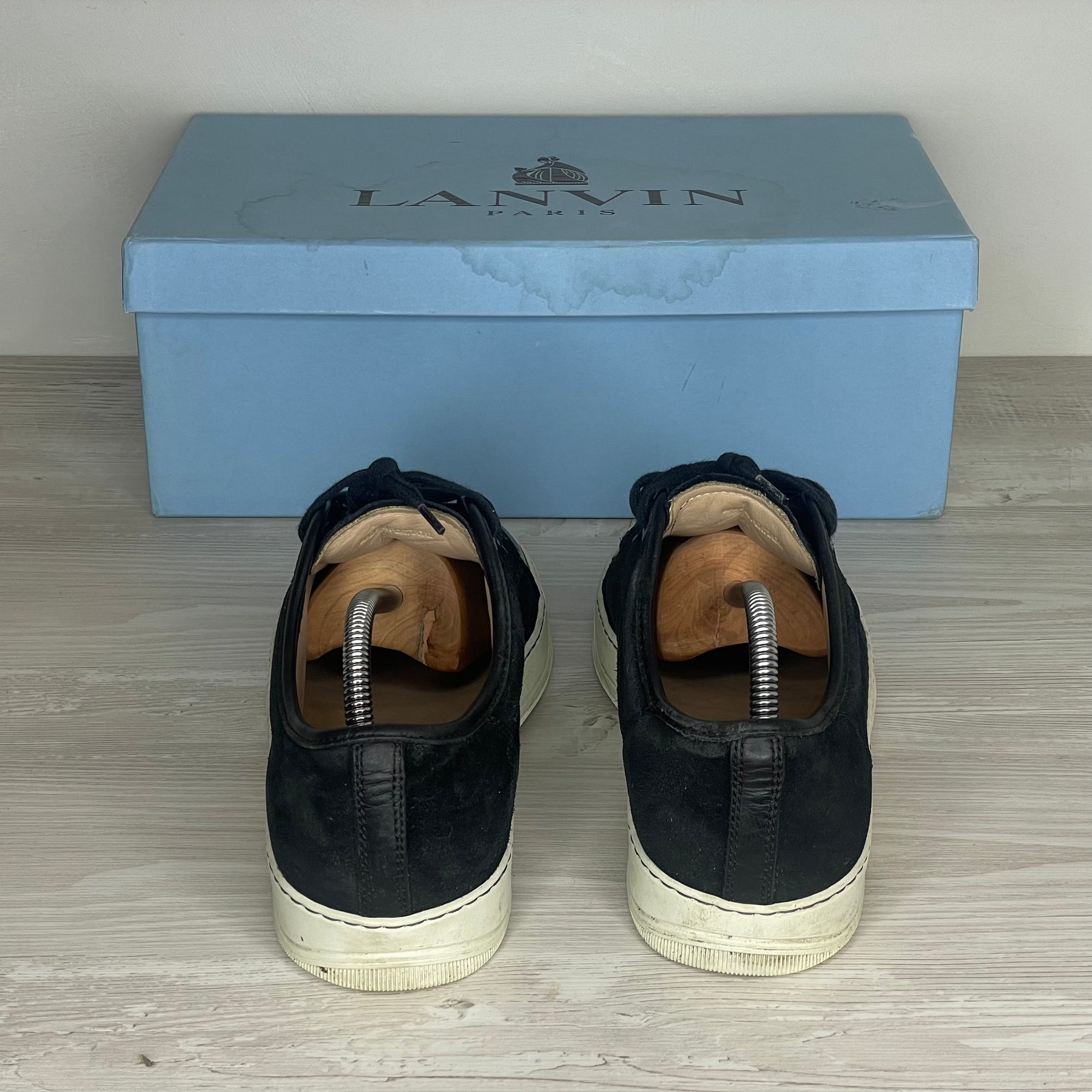 Lanvin Sneakers, Herre 'Sort Ruskind' Lak Toe (42) 🦖