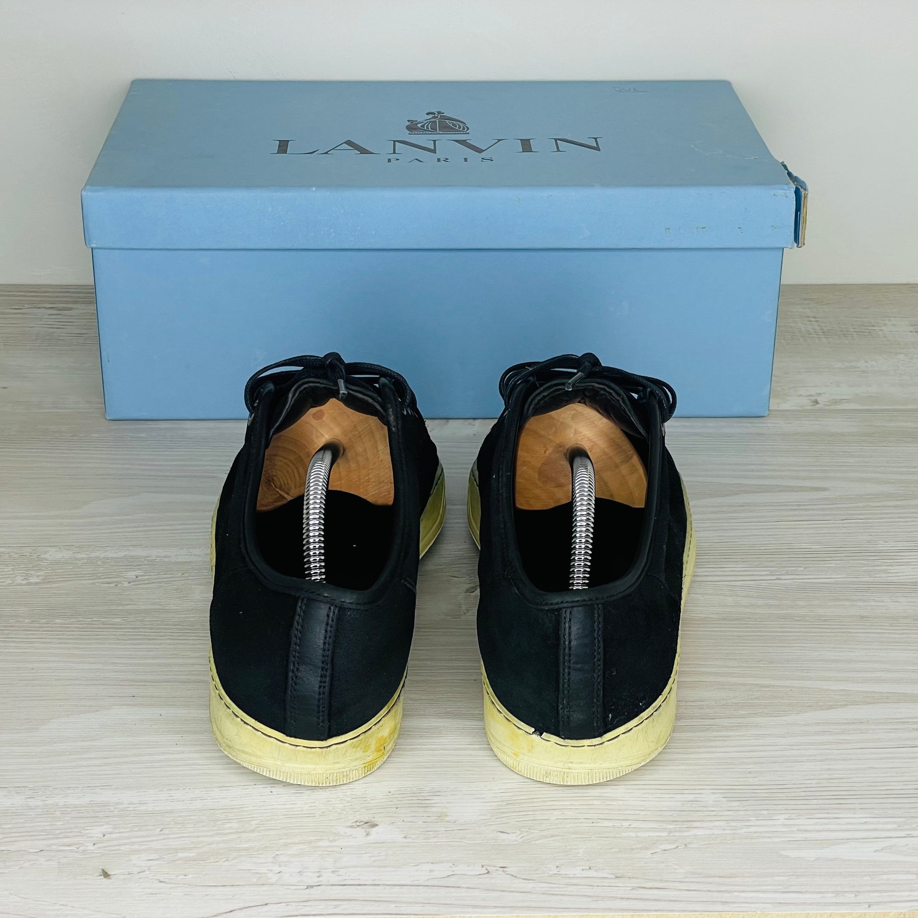 Lanvin Sneakers, 'Sort Ruskind' Lak Toe (41) 🍁