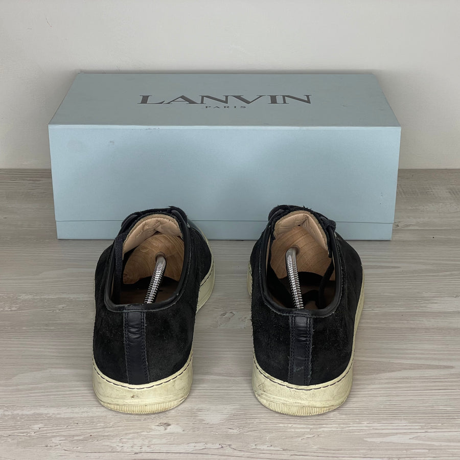 Lanvin Sneakers, 'Sort Ruskind' Lak Toe (45) 🪡