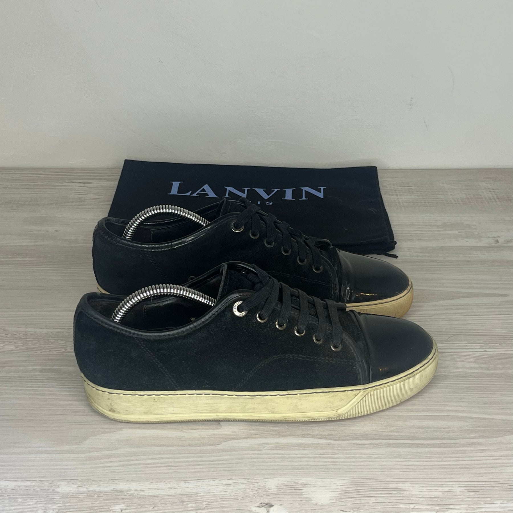 Lanvin Sneakers, Herre 'Sort' Ruskind Lak Toe (39) 😦