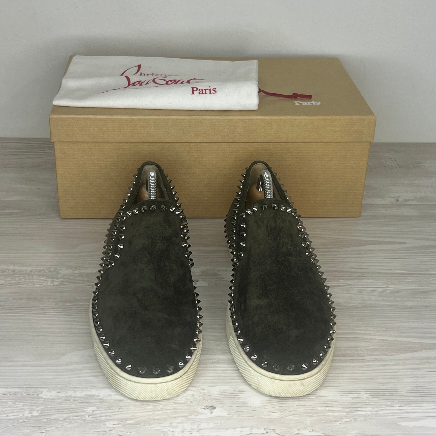 Christian Louboutin Sneakers, Herre Pik Boat 'Grøn' Bosco Metal (42.5) 😶‍🌫️