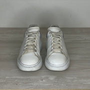 Alexander McQueen Sneakers, 'Hvid Læder' Blå Ruskind Hæl Oversized (40.5) 🌊