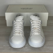 Alexander McQueen Sneakers, 'Hvid Læder' Blå Ruskind Hæl Oversized (45.5)