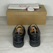 Christian Louboutin Sneakers, Herre 'Gun Metal' Sort Læder Junior Spikes (40) 🎩