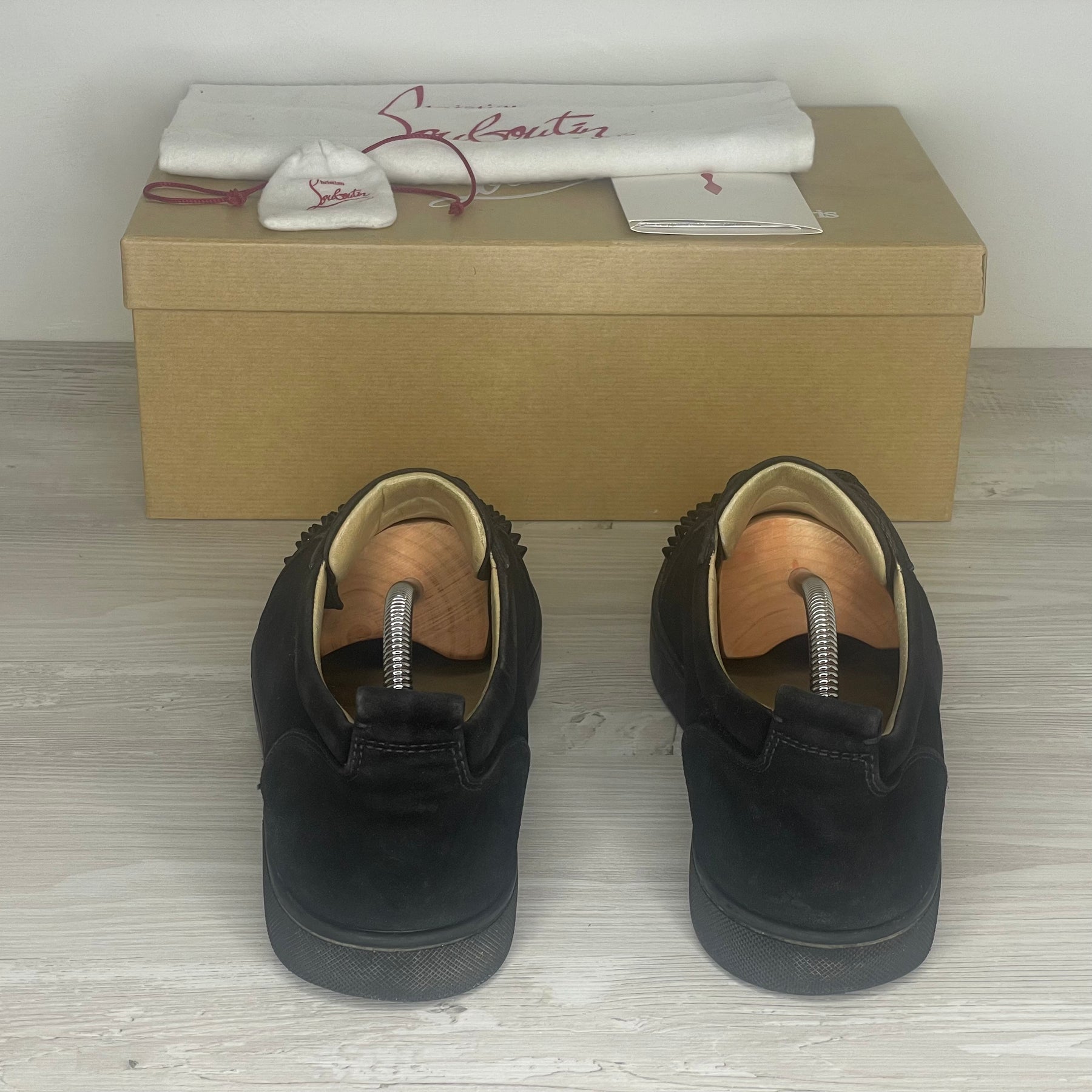 Christian Louboutin Sneakers, Herre 'Sort' Ruskind Junior Spikes (45.5) ⭐️