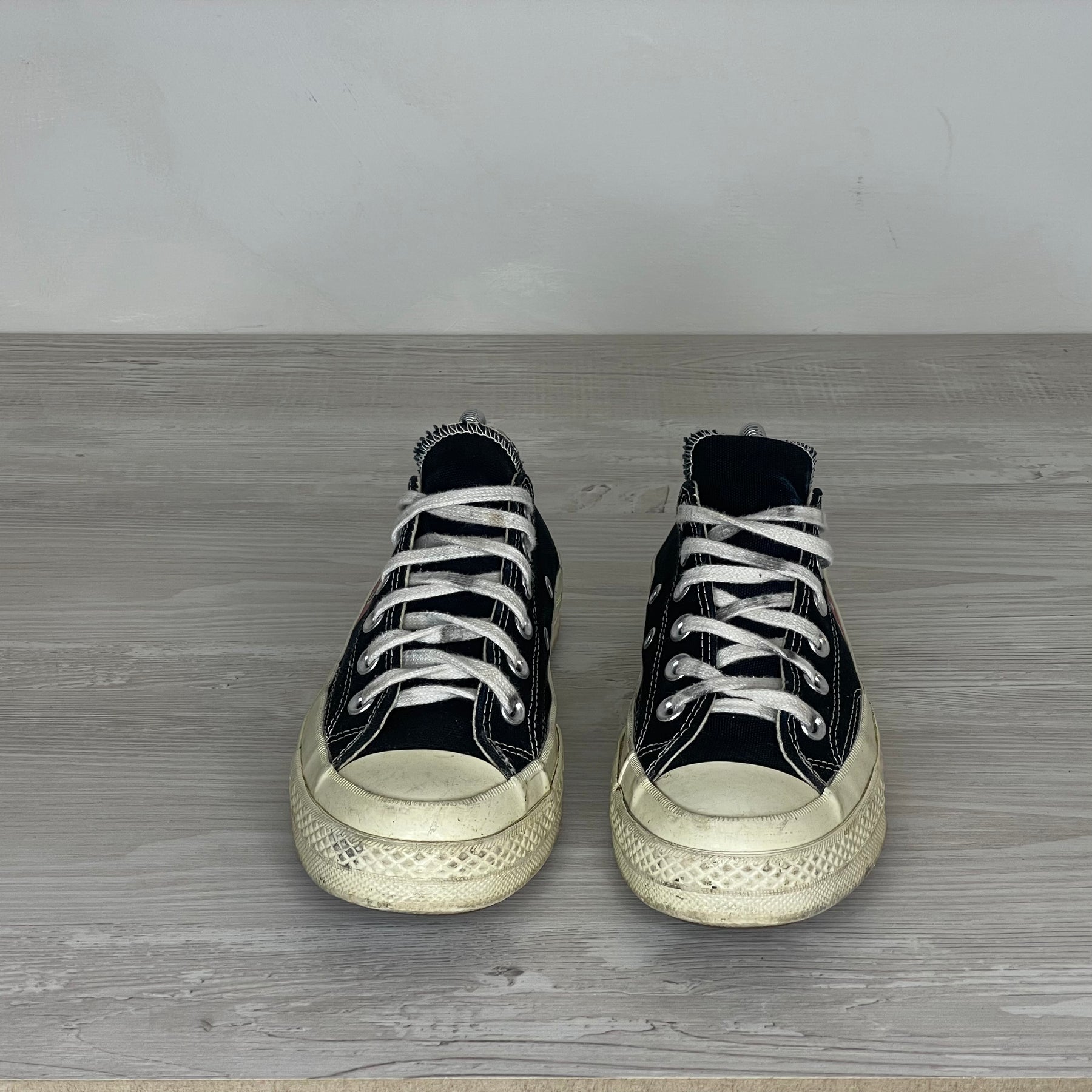 Comme Des Garçons Play X Converse Sneakers, 'Sort Stof' Chuck Taylor Low (37.5) 🧁