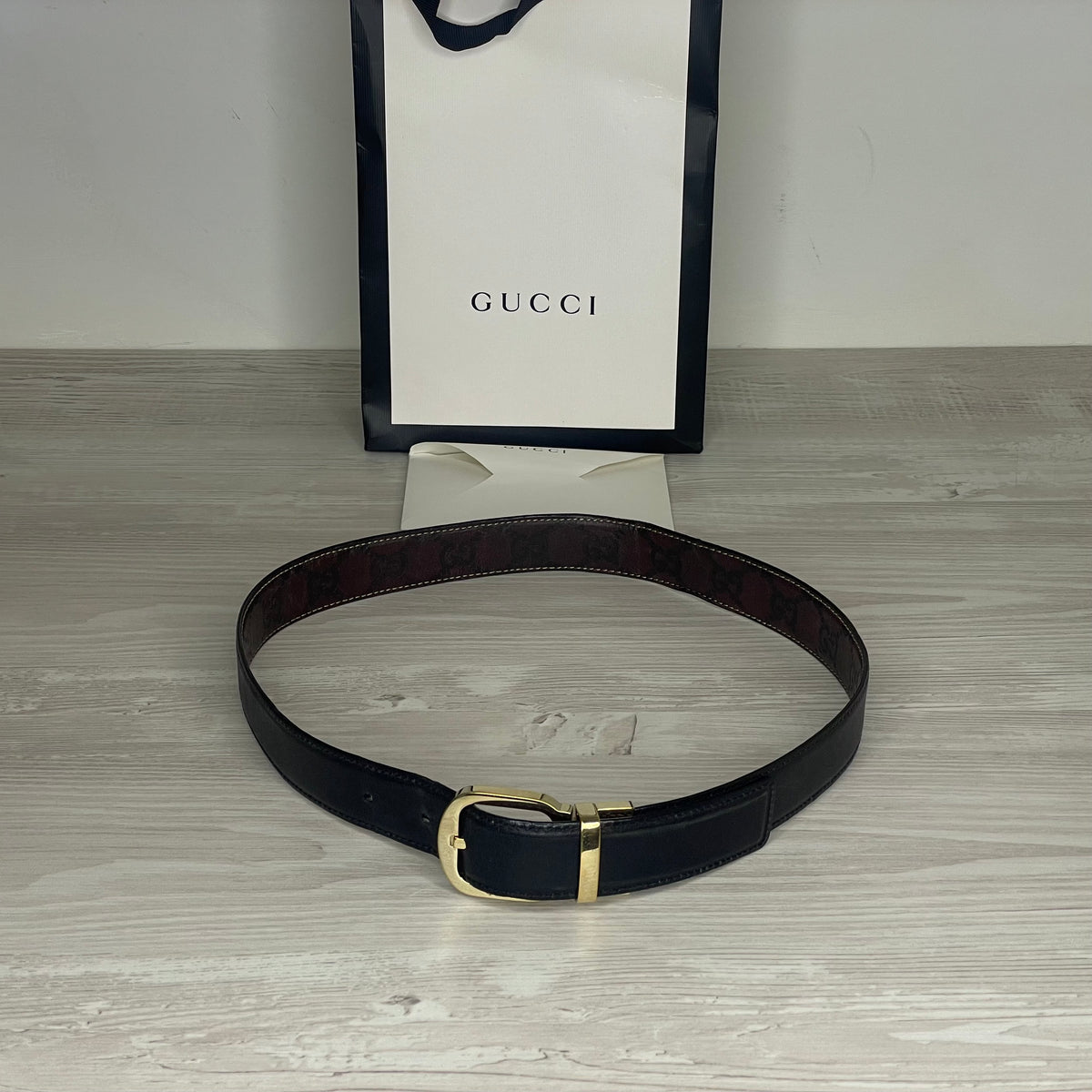 Gucci Bælte, 'Sort / Brun' Reversible (80 / 30) 🤎