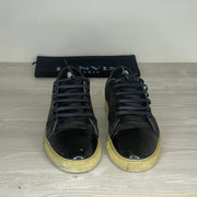 Lanvin Sneakers, Herre 'Sort Ruskind' Lak Toe (42) ⭐️