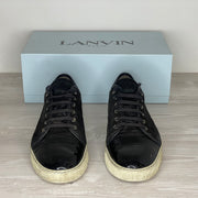 Lanvin Sneakers, 'Sort Ruskind' Lak Toe (45) 🪡