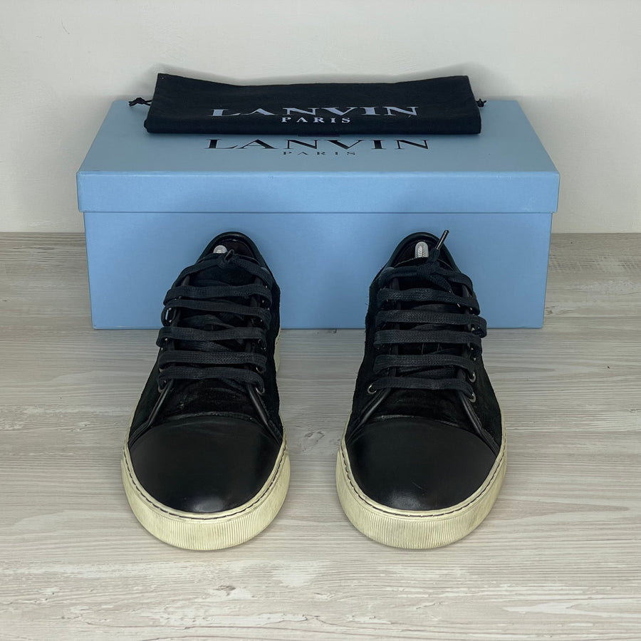 Lanvin Sneakers, 'Sort Ruskind' Mat Toe (42)