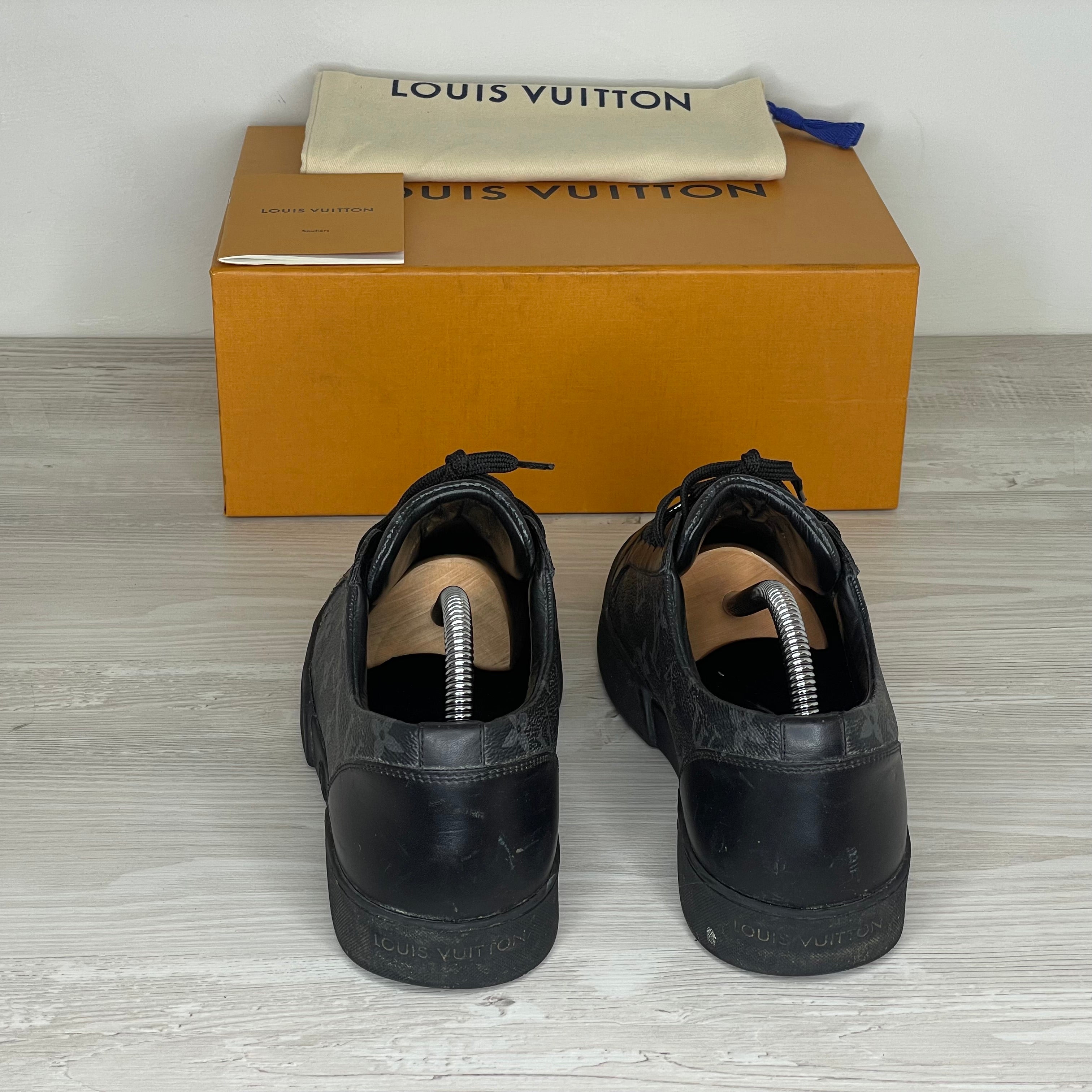 Louis Vuitton Sneakers, Herre 'Sort' Læder Canvas (40.5) ❗️